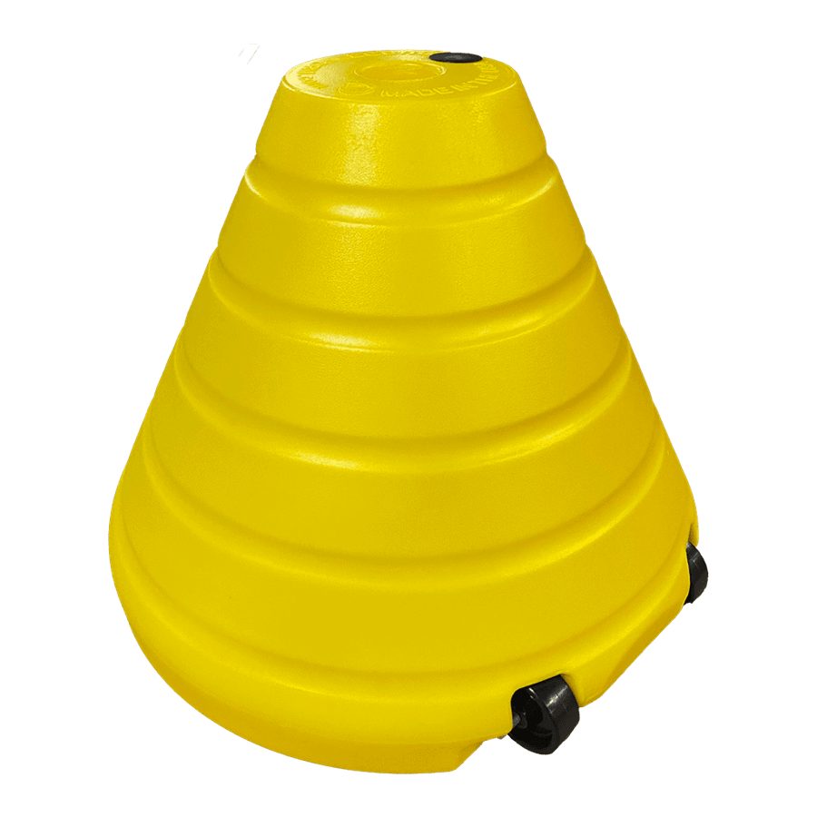 Yellow plastic sign base